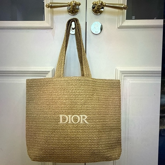 Dior Beige Woven Tote Bag - Picture 1 of 4